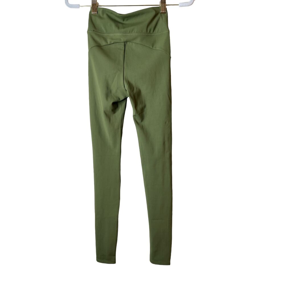G By Giuliana XXS Olive Green Zipper Hem High Waist Leggings